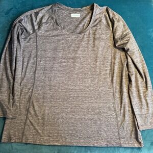 Columbia Womens 2X Gray Long Sleeve Activewear Top Athletic‎ Shirt